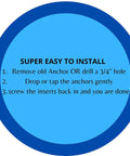 Brass Pool Cover Anchors 10 Pack For Concrete Inground Pools Universal Fit installation instructions diagram