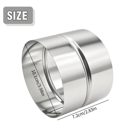 4 Inch Galvanized Steel Duct Connector Set Round Vent Extension For HVAC Dryer Vent Exhaust Fan Metal Hose Coupling Easy Install Heavy Duty Metal Vent Coupler 2 Pack size view with 10.1cm length