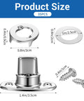 Product size diagram of Rock Solid Marine Grade Twist Lock Fastener Kit 35 Pack with dimensions of fasteners and screws.