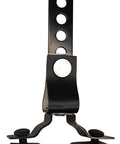 RV Generator Muffler Hanger Tail Pipe Exhaust Bracket Black Heavy Duty Powder Coated Mount All Weather Durable 8-1/2 Inch From Top Hole To Pipe Fits 1-1/4 To 1-3/4 Inch Exhaust Tube Flexible Rubber Clamp Swivel For Easy Adjustment
