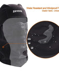 Cold Weather Balaclava Ski Mask With Water Resistant Windproof Fleece Thermal Fabric close-up showing water droplets on fabric