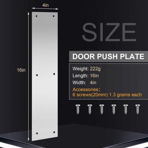 Tough As Nails Stainless Steel Door Push Plate 4 Pack 16 X 4 Inch Heavy Duty Knock Guard Wall Saver With Mounting Hardware Rust Proof Kick Plate Built To Stand Up To Daily Grind