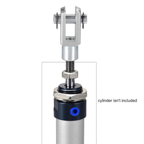 M6x1 Female Thread Air Cylinder Rod Clevis End Y Connector For Pneumatic Cylinders 32.5mm Length Piston Rod Clevis With Foot Mount Compatibility Durable Alloy Construction Built Tough 5 Pack, silver alloy clevis on pneumatic cylinder rod