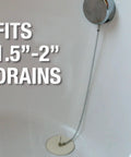 Image showing Rubber Stopper For Tub Drain White With Split Ring And Bead Chain, Debris Guard For Indoor And Outdoor Use installed in tub
