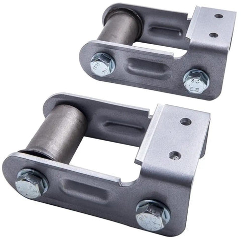 Top Tier Leaf Spring Shackle Kit Perfect For Jimmy S15 And Chevy S10 Trucks From Ninety Four Till Two Thousand One Or Four To Restore Your Suspension System With Ease. steel leaf spring shackles with bolts, two-piece suspension replacement kit