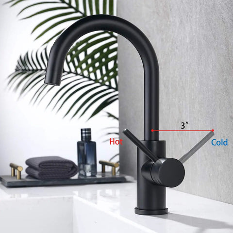 Matte Black Bar Sink Faucet With Single Hole Design, mini kitchen wet bar faucet, SUS304 stainless steel, easy clean