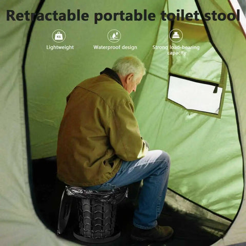 Rugged Yet Foldable Portable Toilet For Adults, Extra Wide Seat Trail Potty With Secure Bags And Grippy Handle, 18.7 Inch Tall Collapsible Campsite Commode For Hiking Rv And Weekend Warriors