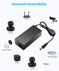 Image of 24V DC Power Supply 4A Universal AC Adapter 100 240V Input To 24V Output 4 Amp Transformer with 5 5mm by 2 5mm plug