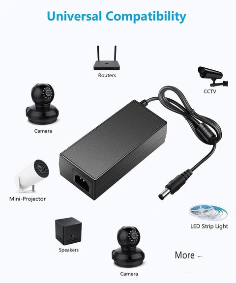 Image of 24V DC Power Supply 4A Universal AC Adapter 100 240V Input To 24V Output 4 Amp Transformer with 5 5mm by 2 5mm plug