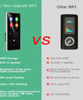 Comparison of 64GB MP3 Player with Bluetooth 5.2 and Built-in HD Speaker versus a lower spec MP3 player