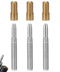 Quick Release Pool Cue Joint With Quick Lock For Billiard Cues Three Eighths By Ten Joint Includes Three Stainless Steel Inserts And Three Copper Sleeves Durable Brass Sleeves Construction High Precision No Fuss Strong Connection.
