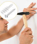 Heavy Duty Self Drilling Drywall Anchors And Screws Kit with man installing screw into wall