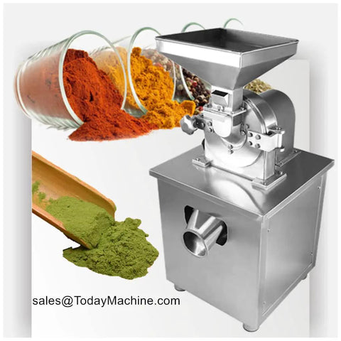 Heavy Duty Semi Automatic Grain Mill Grinder For Chili Pulverizing And Spice Powder Grinding Machine Dry Herbal Grinding With Stainless Steel Build Fast Consistent Grinds Ideal For Home And Small Batch Kitchens