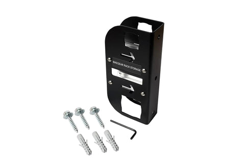 Heavy Duty Wall Mount Bike Rack Storage Holder For Two And Quarter Inch Hitch Receivers with screws and wrench.