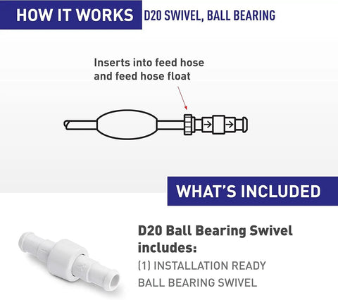 D20 Ball Bearing Swivel Replacement For 280 380 3900 Sport TR28P TR35P 180 Models Built Tough For Off Road Rides Snowmobiles And ATV Use Durable Easy Install, white swivel