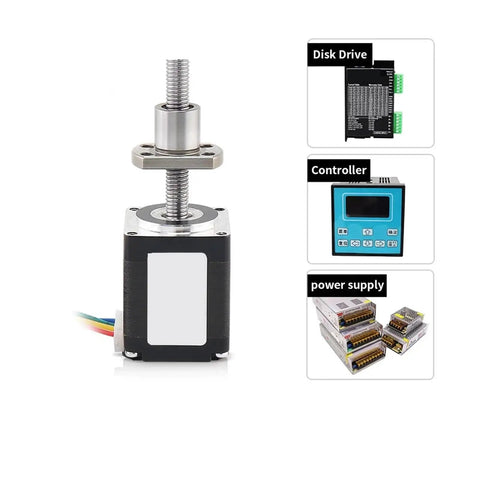 Ultra Precision Linear Stepper Motor Pro Grade With Ball Screw For 3D Printer Accessories Nema 11 Travel 300mm 28HB28 SFU0802 High Accuracy Positioning With Low Friction For Smooth Motion In CNC And Milling, with controller and power supply