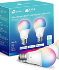 Smart WiFi Color Changing LED Bulbs A19, 2-Pack in box with 60W equivalent, showing multicolor light hues