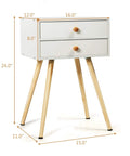 Killer White Industrial End Tables And Nightstands Set Of Two With Smooth Glide Drawers For Your Prime Bedroom Vibe Big Time Storage Bedside Side Tables Solid Wood Frame Totally Lightweight, features smooth drawers and wooden legs.