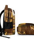 Side view of Red Barn Pasture Horse Print Backpack For Everyday Use Unisex Large Capacity Daypack With Durable Zippers