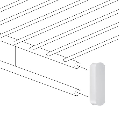 4 Pack Plastic Rod Spacer Caps for Closet Rods and Wire Shelves End Caps, easy install, shown on wire rack ends.