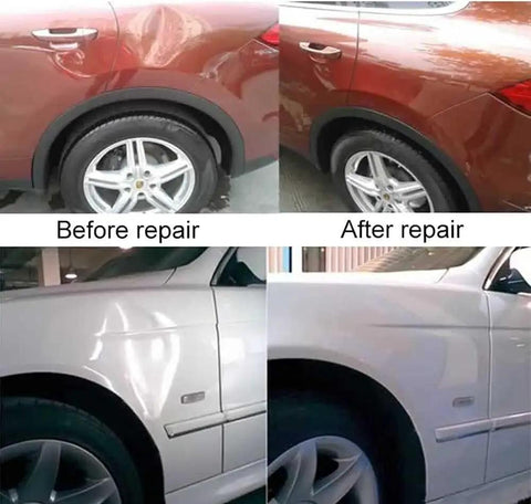 Before and after using the Powerful 1380W Paintless Dent Repair Tool Kit For Quick Auto Dent Removal Without Paint Damage DIY PDR Kit