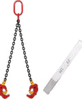 Heavy Duty 2200 Lbs Vertical Drum Lifter With Double Chains For Metal Barrels, strong alloy steel hooks and connecting carabiner.