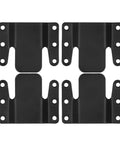 Straight Shooter Sectional Couch Connectors For Modular Sofa Setup, pack of 4 heavy duty black metal clips for secure connection.