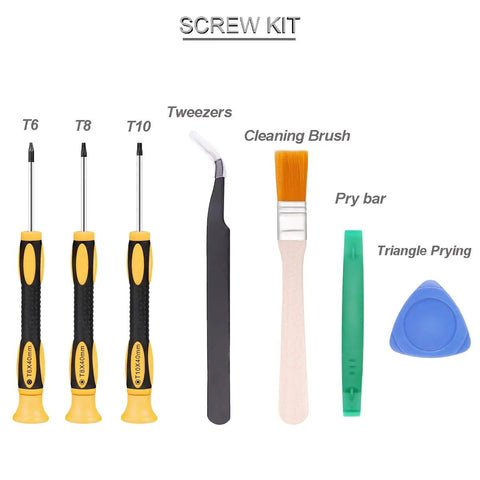 4 Pcs Replacement Joysticks Repair Kit For Xbox One Elite Series 2 Controller tools including screwdrivers and cleaning brush