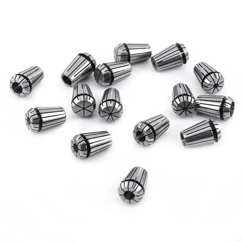 Heavy Duty ER20 Spring Collet Set 15Pcs For CNC Milling Lathe Engraving Machines 1 To 13mm on white background