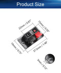 8-Piece 2-Way Speaker Terminal Block With Spring Push Release Connector dimensions and close-up view displayed.