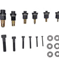 Rivet Nut Tool Kit With M3 To M10 Nutserts And Anti Loss Adapters, view of bolts, washers, and drill adapters for metal and sheet metal.