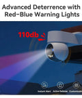 Advanced deterrence with red-blue warning lights on Two Pack 8MP IP Camera Wireless Security Setup With Dead Reliable WiFi6 Connectivity.