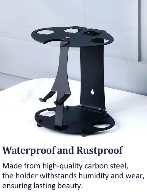 Black carbon steel Dyson Airwrap Curling Iron Holder And Attachment Organizer Space Saving Desktop Or Wall Mount Rack