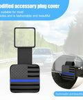2 Inch Trailer Hitch Cover With American Flag Design, Dust Proof Receiver Plug Cap for SUV Truck RV, Black and Blue