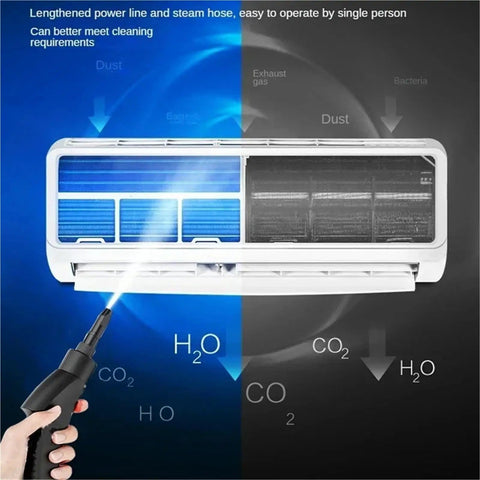Powerful 2500W Steam Cleaner For High Temperature Disinfection In Kitchen Bathroom And HVAC Hoods 110V 220V Gray Versatile Household Steam Cleaner With Long Cord And Hose Six Adjustable Settings Easy One Switch Operation