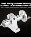 Heavy Duty Mini Lathe Live Center With Dual Precision Bearings Delivers Super Smooth Spin And Zero Shake For Fast Diy Auto Shop Fixes And Rock Solid Metal Machining Works, silver metal construction with dual bearings.