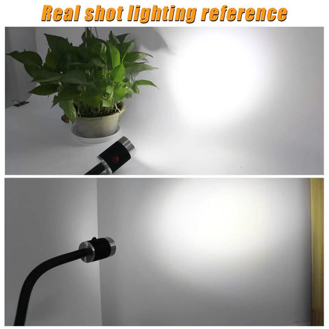 Heavy Duty Magnetic Work Light With 23 Inch Flexible Gooseneck Ultra Strong 12T Magnet Base LED illuminating a wall and plant