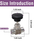 Needle Valve 1 Quarter Inch NPT Female Thread Hydraulic Flow Control Valve, 304 Stainless Steel Metering Valve for Water Gas Oil Steam with Precision Handwheel, 1500 PSI Flow Adjustment