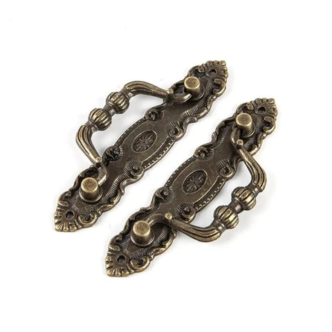 Antique Bronze 2 Pack Metal Drawer Pulls Handles For Cabinets Wardrobes Doors And Chests 10.6 X 2 X 3.5 Cm
