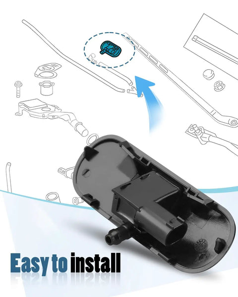 Audi Windshield Washer Nozzles Replacement Kit Left And Right For A3 A4 A5 A6 A7 A8 Q3 Q5 Q7 TT 2 Pack close-up illustration