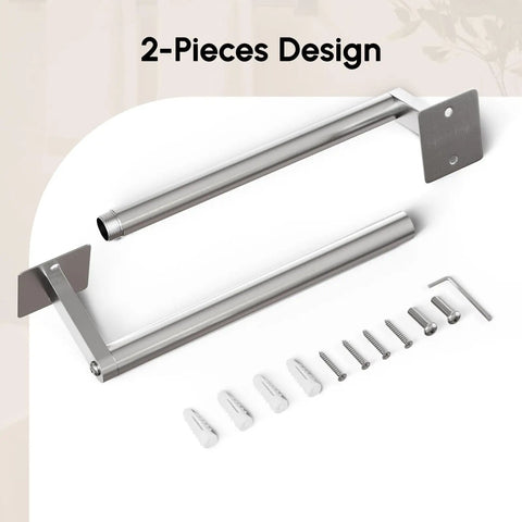 Brushed Nickel 5 Piece Bath Accessory Set With 18 Inch Towel Bar And 12 Inch Hand Towel Bar Wall Mounted SUS304 Stainless Steel Modern Durable Bathroom Hardware No Fuss Install with screws and tools