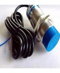 Heavy Duty Capacitive Proximity Sensor 30mm Diameter With 1 to 25mm Detection Range, DC 6 to 36V, PNP 3 Wire NC in coiled view