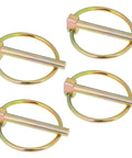 Heavy Duty Linch Pin Assortment Kit With Ring One Quarter Inch Pins Locks For Trailers Gates Couplers Tractors Trucks And Lawn Mowers Round Carbon Steel Linch Pins Lock Pin Clips Four Pack