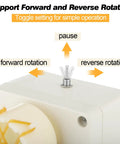 Close-up of forward and reverse rotation toggle on 2 Pack Plug In Fishing Rod Repair Machines For Wrapping And Winding Poles