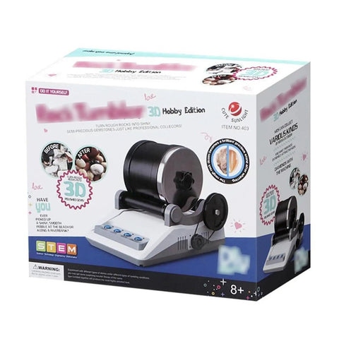 Rock Polisher Tumbler Kit For Gem Making And Geology Hobby Easy Rotary Stone Polisher box with product image