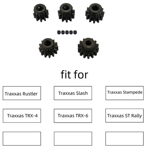 32P 3mm RC Pinion Gear Set 10T 11T 12T 13T 14T Beefed Up Hardened Steel For 1 To 10 Scale Traxxas Rustler Slash Stampede 4X4 VXL Ultimate TRX4 TRX6 ST Rally Upgrades Parts