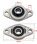 Ten Pack Pillow Block Bearing With 8mm Bore Flanged Ball Mounted Block Cast Iron Housing And Zinc Alloy Bearings For Shaft Support In Machinery And Equipment, dimensions shown