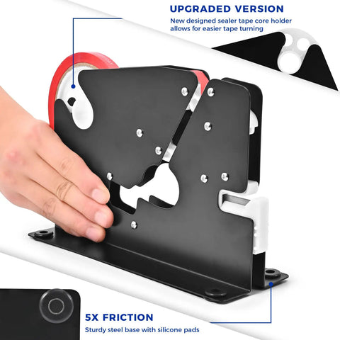 Heavy Duty Bag Sealer With Built In Trimmer And Sharp Blade For Clear Plastic Bags Pack Cookies Bread Ground Meat Includes Tape Anti Slip Iron Construction