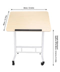 Mobile Adjustable Standing Desk With Scratch Resistant White Maple Surface And Sturdy Metal Base dimensions 60cm by 40cm
