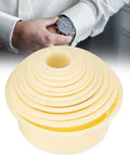12 Piece Watch Movement Support Set With 12 Assorted Movement Holders for DIY watch repair next to a man wearing a watch
